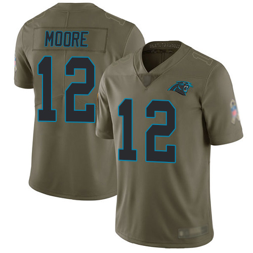 Carolina Panthers Limited Olive Youth DJ Moore Jersey NFL Football #12 2017 Salute to Service->youth nfl jersey->Youth Jersey